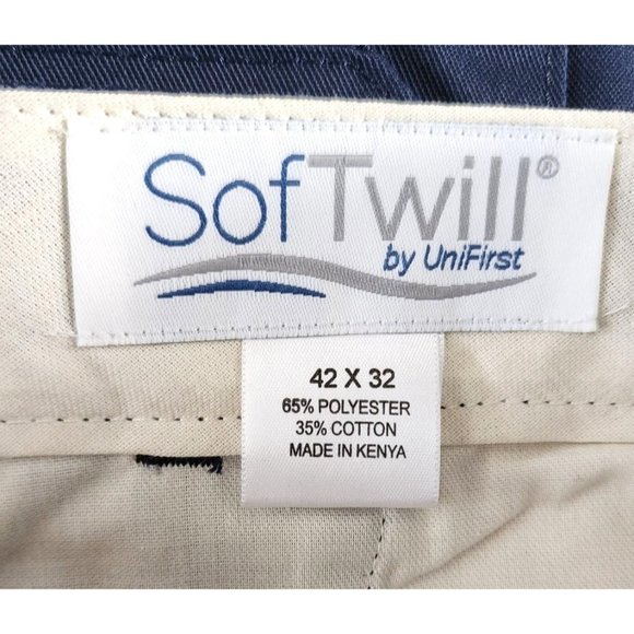 Soft Twill By UniFirst Cotton/Polyester 42x32 Draka USA Fiber Navy Blue Pants - Picture 11 of 12